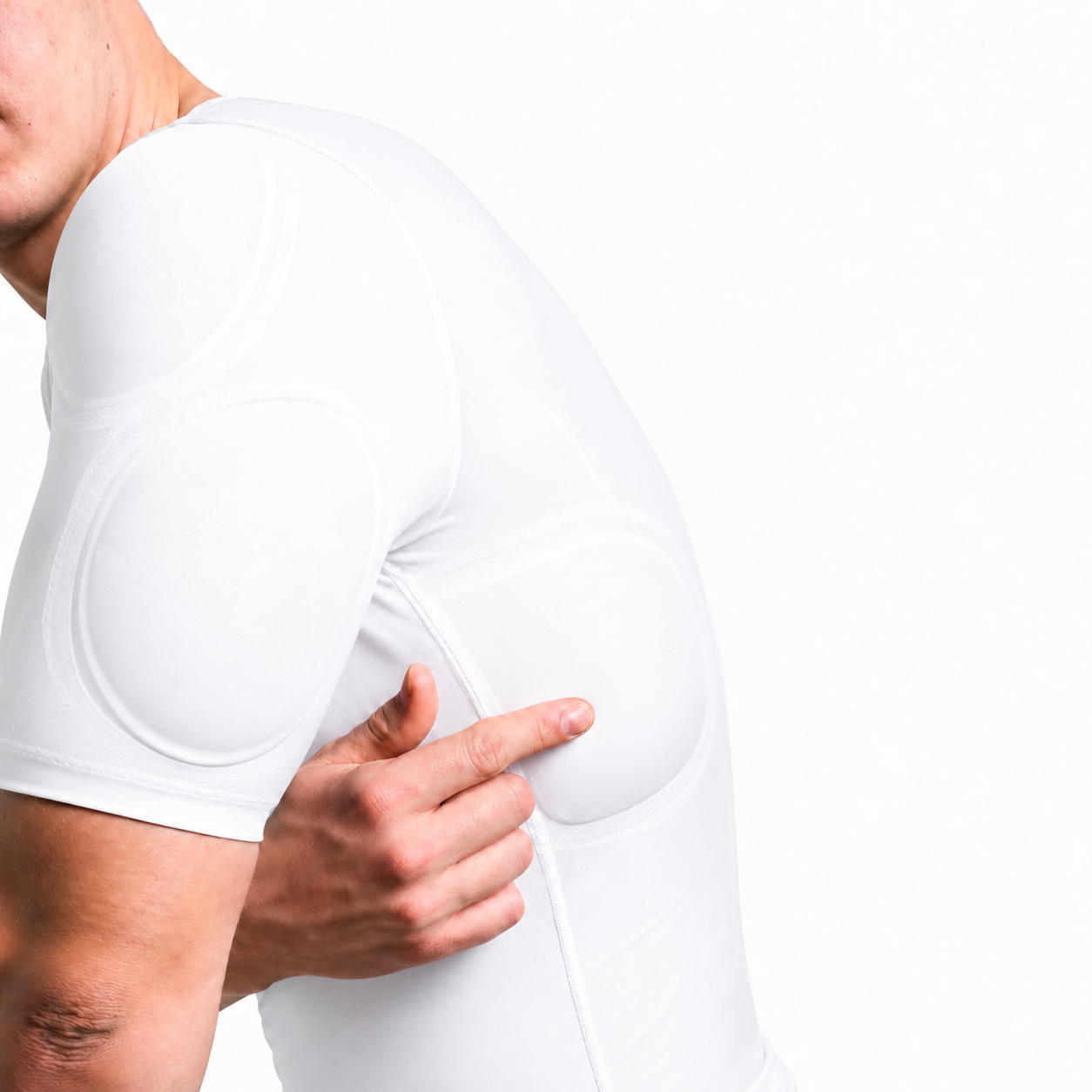 White Padded Muscle Shirt with 3D Padding