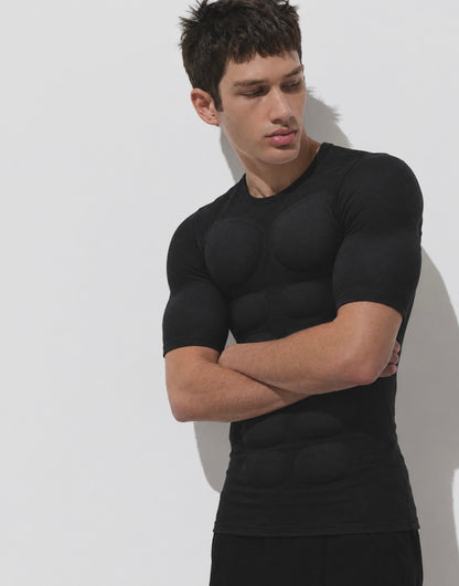 BLACK 3D MUSCLE SHIRT