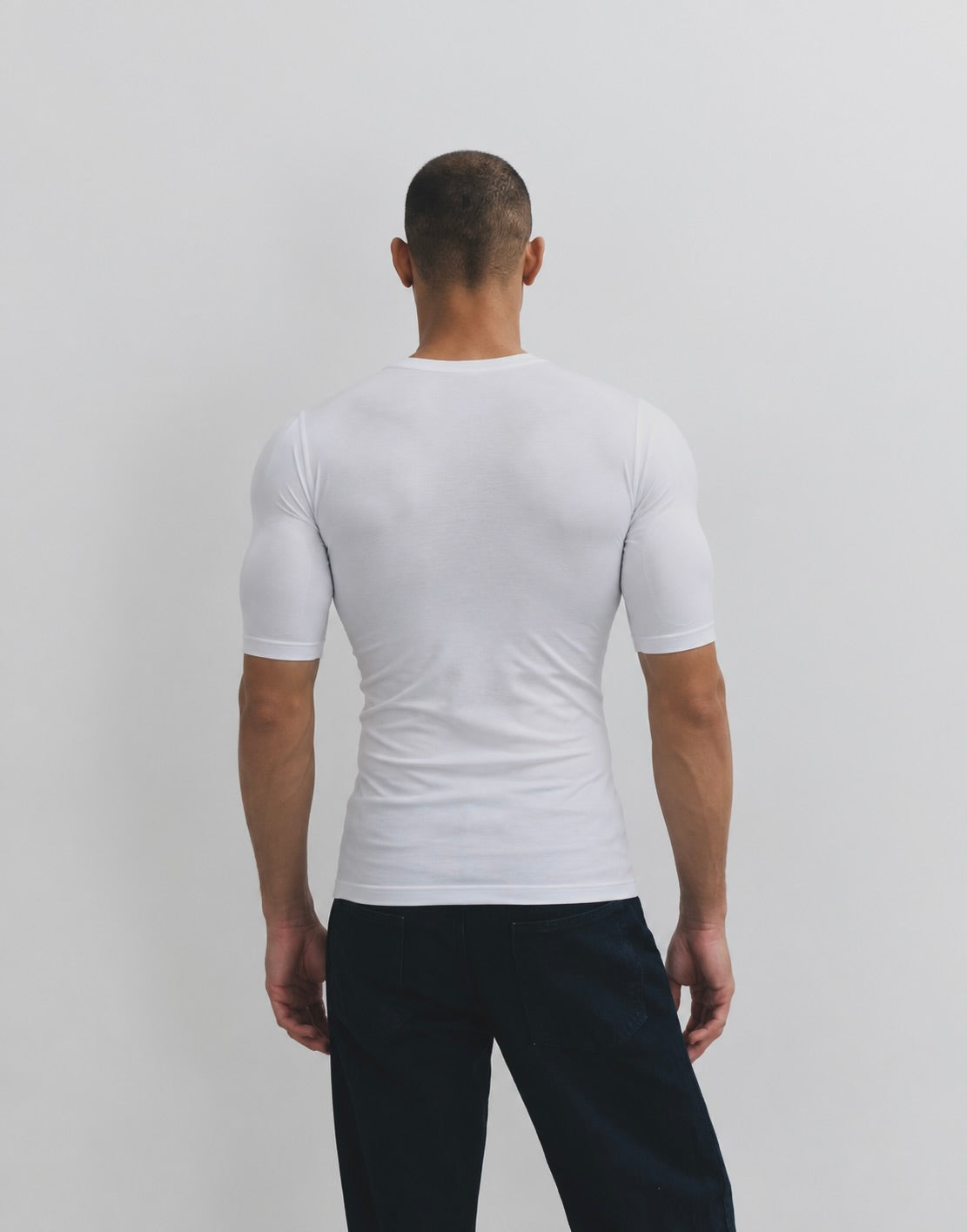 WHITE 3D MUSCLE SHIRT