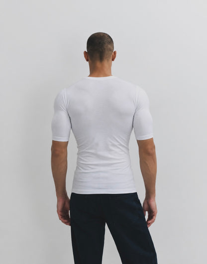 WHITE 3D MUSCLE SHIRT