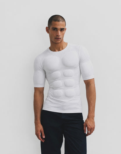 WHITE 3D MUSCLE SHIRT