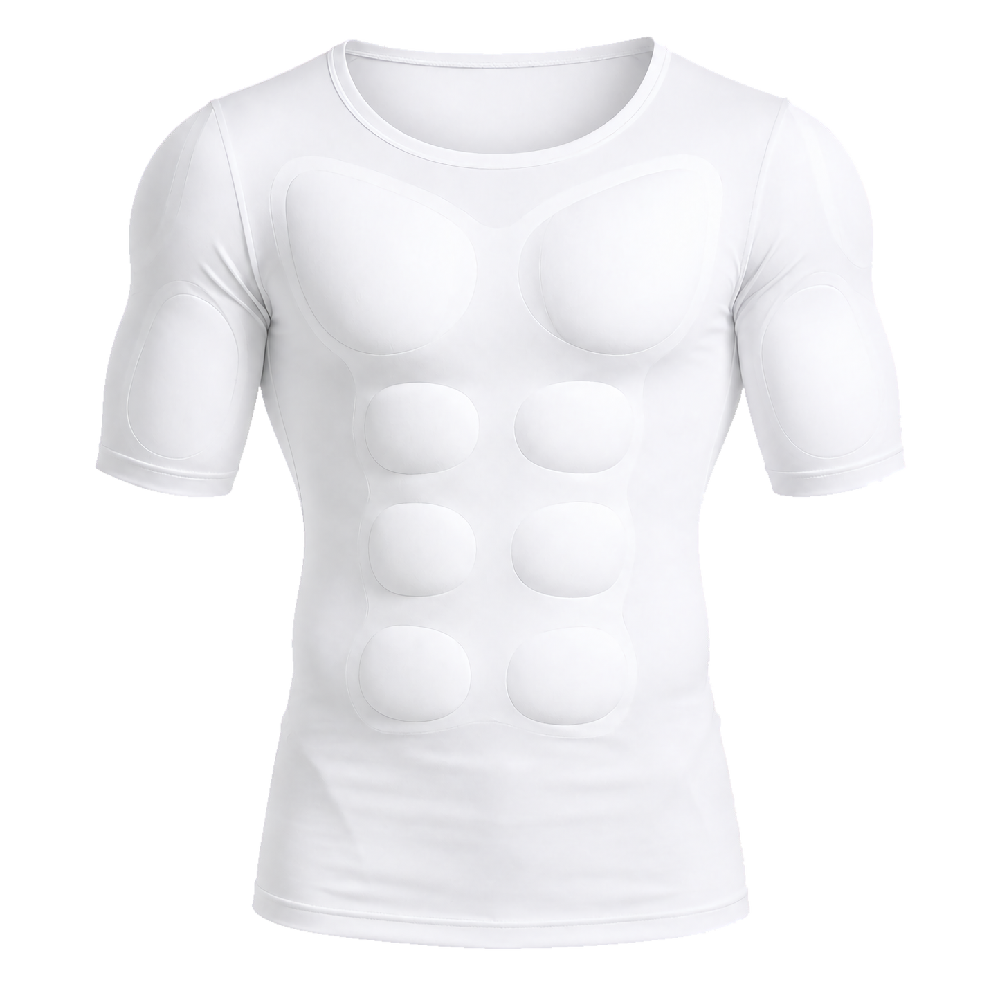 White Padded Muscle Shirt with 3D Padding