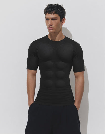 BLACK 3D MUSCLE SHIRT