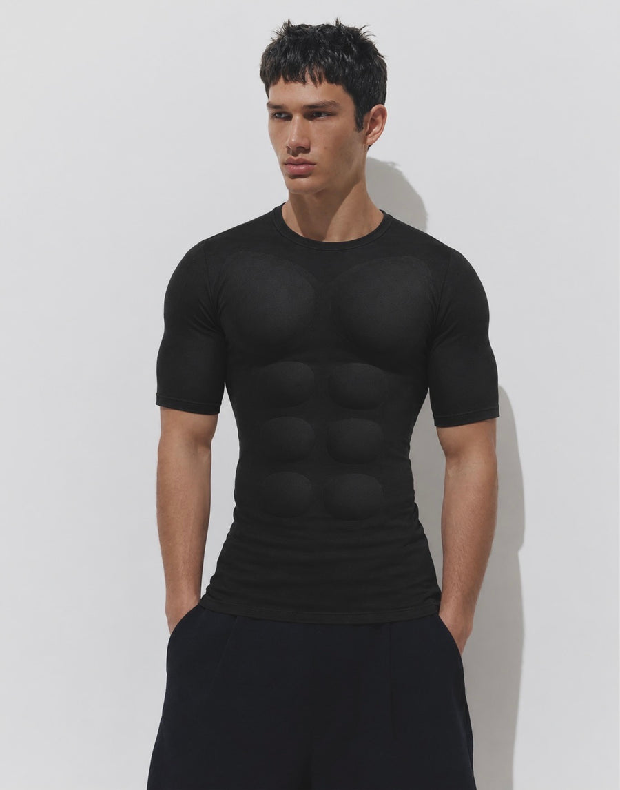 BLACK 3D MUSCLE SHIRT
