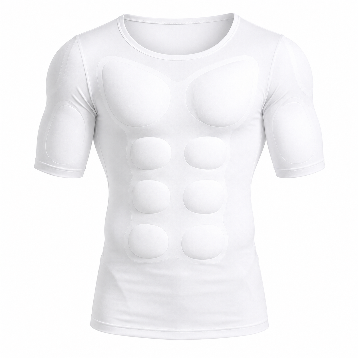 White Padded Muscle Shirt with 3D Padding